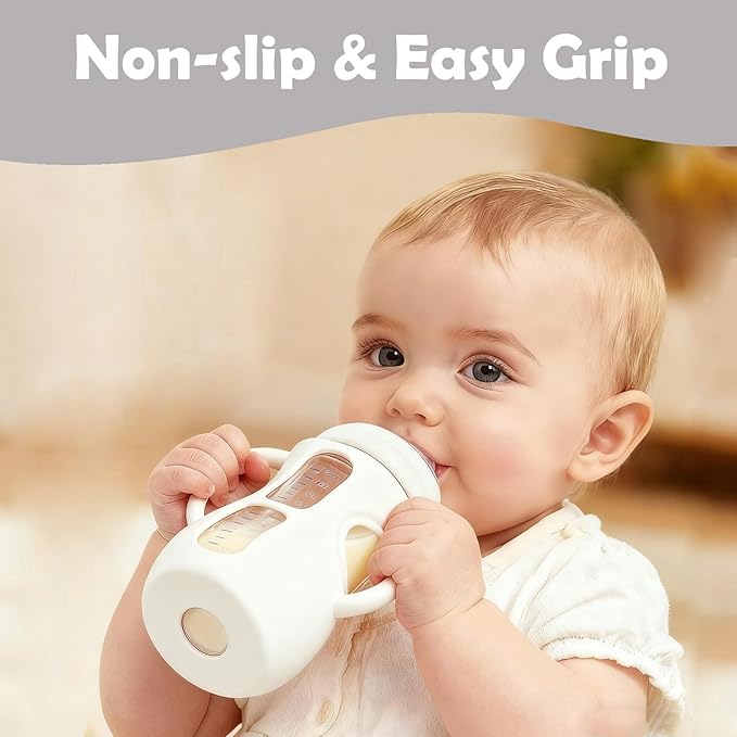 3 Pack Silicone Sleeves for Avent Natural Glass Baby Bottles, Anti Breakage Baby Bottle Holder, Compatible with Philips Avent Glass Natural Baby Bottle (Dark Blue+Dark Green+White, 8 OZ)