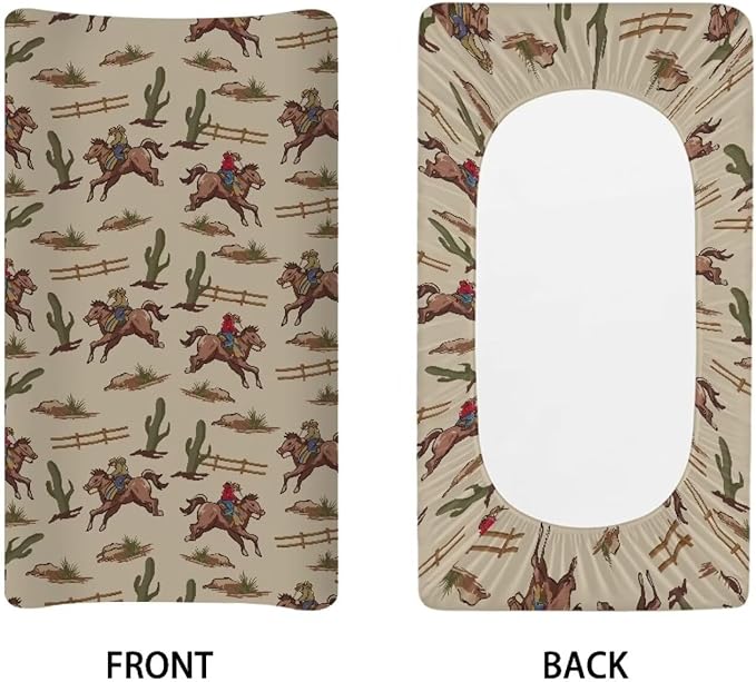 Western Cowboy Changing Pad Covers Soft Stretch Diaper Change Table Pad Cover for Girls Breathable Nursery Changing Table Sheets Cover Cute Birthday Gifts