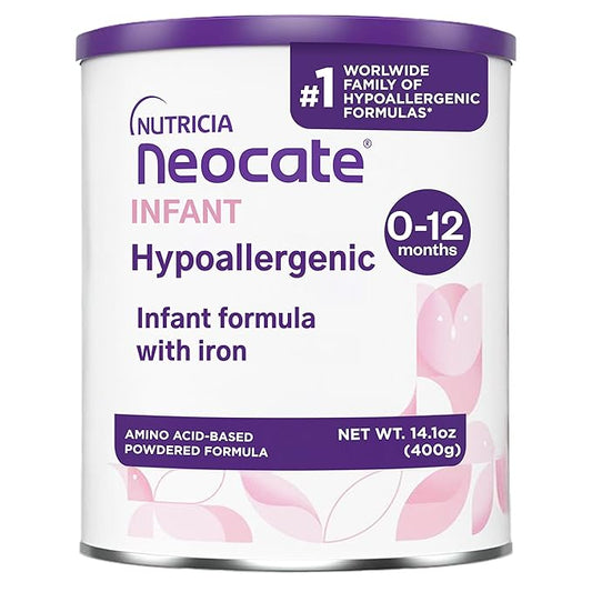 Nutricia Neocate Infant - Food Allergy Relief Hypoallergenic Baby Formula with Amino Acids - Well-Tolerated & Supports Normal Growth - Dairy-Free Infant Formula with DHA, ARA - 0-12 months - 14.1 oz
