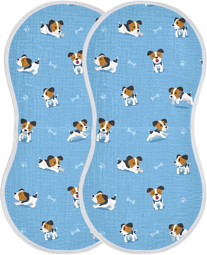 vvfelixl Baby Burp Cloths Jack Russell Terrier Dog Baby Newborn Cotton Burping Cloths Set Baby Washcloths 4 Pack Blue