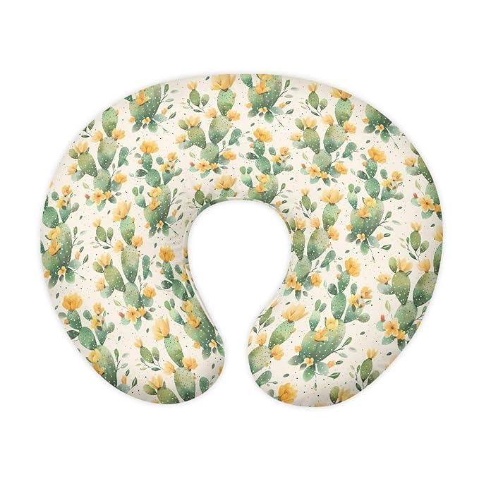 Cactus Pattern Pillow Cover for Infant Snug, Breathable Neutral Breastfeeding Pillow Cover for Bottle Feeding, Lightweight Breastfeeding Pillow Slipcover