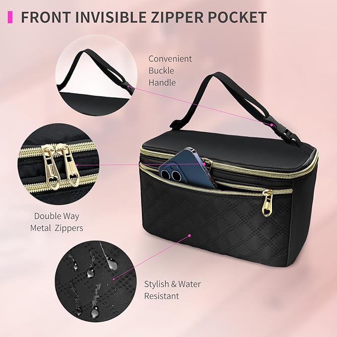 Wearable Breast Pump Bag for Elvie and Medela Pumps - Compact, Travel-Friendly Pump carrying case with Waterproof Mat - Ideal for Working Moms (Black)