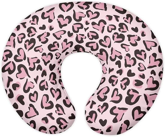 Pink Leopard Feeding Pillow Cover Washable & Breathable Nursing Pillow Slipcovers Breastfeeding Newborn Feeding Cushion Cover Practical Gift, Best Choice for Mom Cover Only