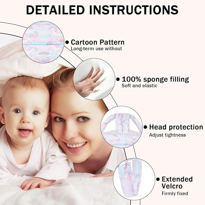 Baby Head Protector for Crawling Walking, Baby Helmet Adjustable No Bumps and Soft Cushion, Infant Safety Cap for Kid Learning to Walk