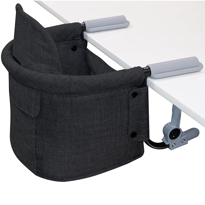 Lvvbaby Portable Baby High Chair-Foldable Convertible Table for Travel & Home,Clamp-On High Chair Space-Saving Design with 2-Position Anti-Slip Clamp,3-Point Safety Harness Lightweight 4.3lbs
