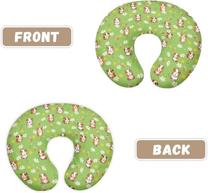 Guinea Pig Nursing Pillow Cover for Newborn U-Shaped Nursing Slipcover Breastfeeding Pillow Case Hidden Zipper Design Soft and Skin-Friendly