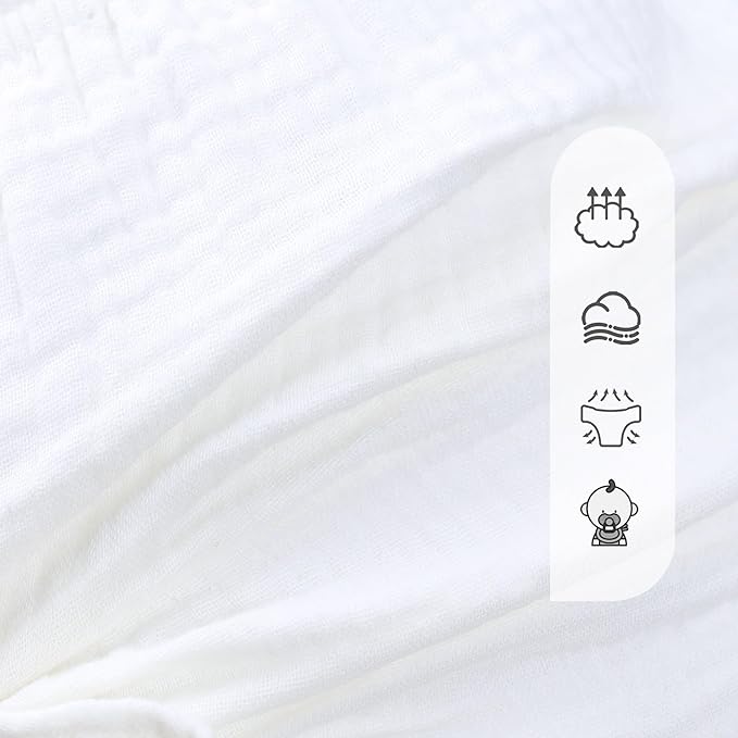 5pcs Toddler Baby Girls Boy White Ruffled Bloomers Diaper Cover Cotton Linen Bloomer Shorts Underwear