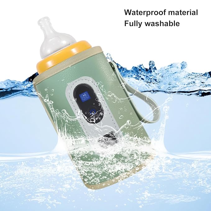 USB Bottle Warmer, Portable 5 Speed Adjustable Bottle Warmer for Breast Milk (Green)
