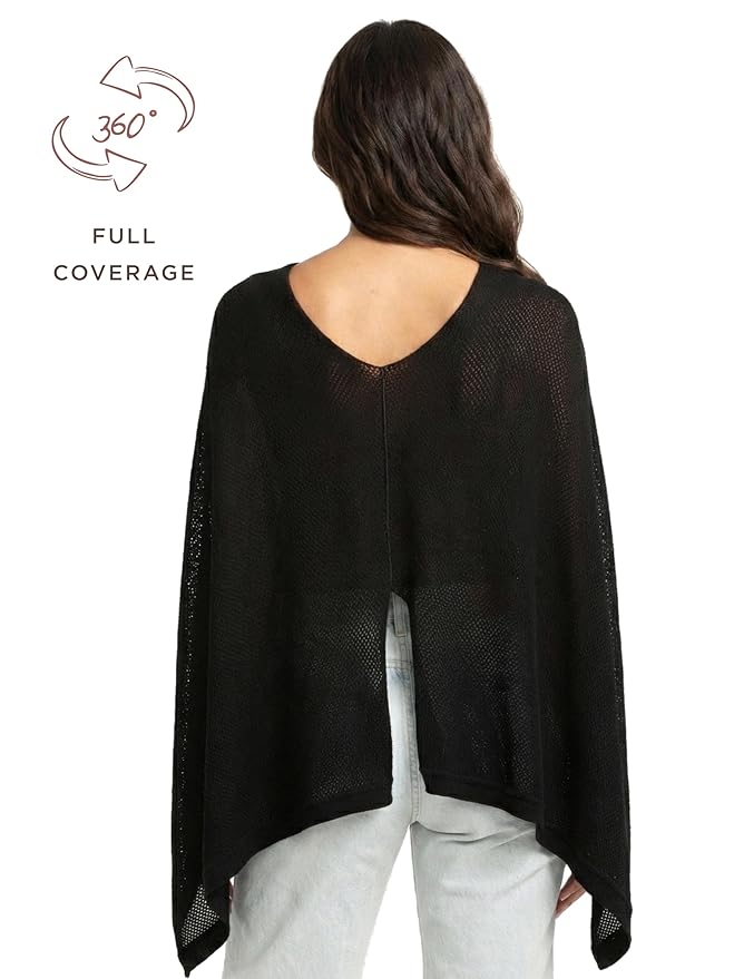 We are Amma | The Cocoon™ - Newborn Essentials Must Haves: Nursing Cover for Breast Feeding Essentials | Nursing Sweater Used as Breastfeeding Cover (Black, One Size)