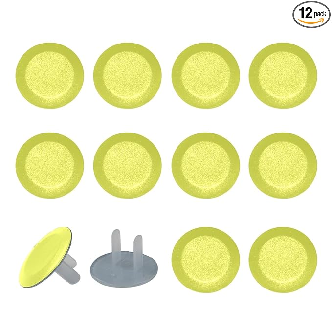 Pure Luminous Yellow Color Outlet Covers Baby Proofing Safe & Secure Electric Plug Protectors | Sturdy Childproof Socket Covers for Home & Office | Easy Installation | Protect Toddlers & Babies