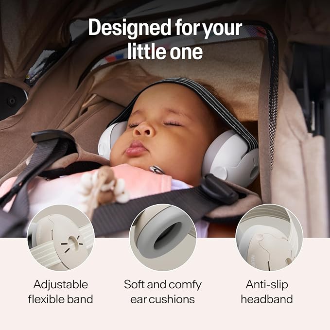 Alpine Muffy Baby Ear Protection for Babies and Toddlers up to 36 Months - CE & ANSI Certified - Noise Reduction Earmuffs - Comfortable Baby Headphones Against Hearing Damage & Improves Sleep - Sand
