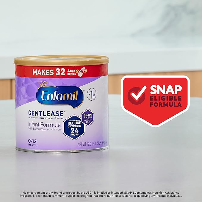 Enfamil Gentlease Easy to Digest Baby Formula, Brain Supporting DHA, for easing Fussiness, Gas, Crying and Spit-up, 19.9 Oz Can