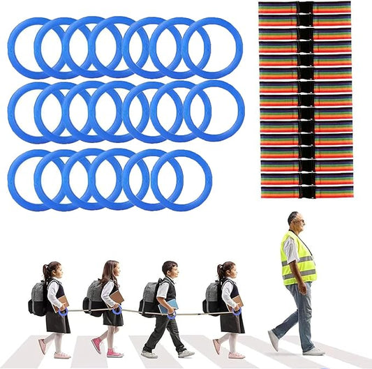 Walking Rope for Preschool - 12-Ring with Detachable Safety Line | Walking Line with Handle - Ease Teachers' Workload Efficiently| Safe Lineup & Play & Educational Aids
