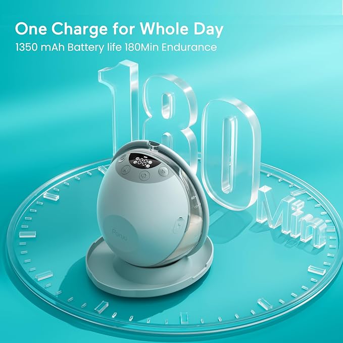 Paruu P20 Hands-Free Wearable Electric Breast Pump - 4 Modes & 12 Suction Levels, 19/21/24mm Double-Sealed Flanges, Visible Milk Volume & Pumping Time, Lightweight Portable (2 Pack, Light Green)
