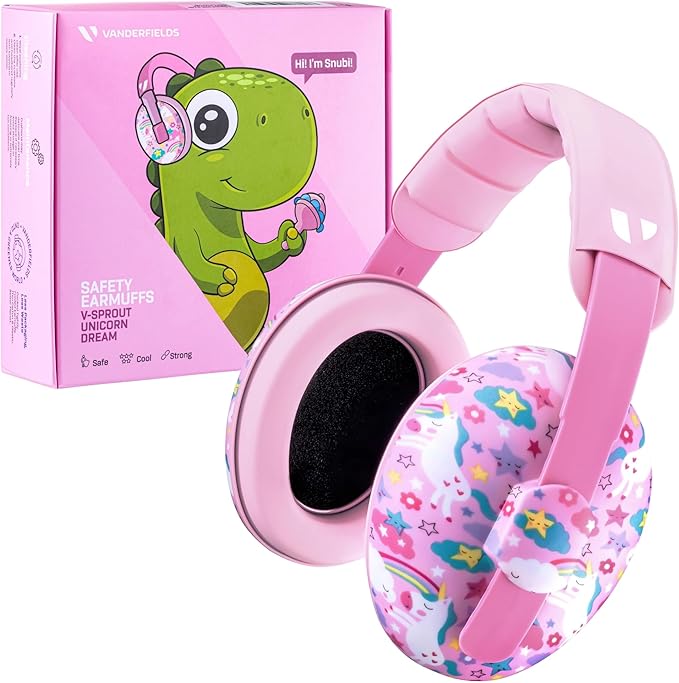 Vanderfields - Hearing Protection Ear Muffs - Over 33 dB (2K Hz) Broad Noise Cancelling Sound Reduction - Baby and Toddlers