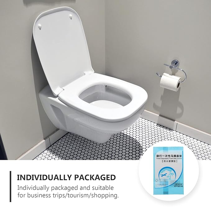 Healifty 1bag Disposable Toilet Seat Cushions Portable Covers for Travel Camping and Public Restrooms Tear Resistant for Home Hotel and School