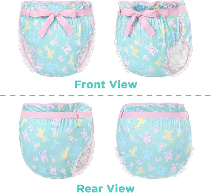 Littleforbig Silky Adult Ribbon Omutsu Diaper Wrap Cover Adjustable Reusable Waterproof - Baby Parade Repeating Pattern