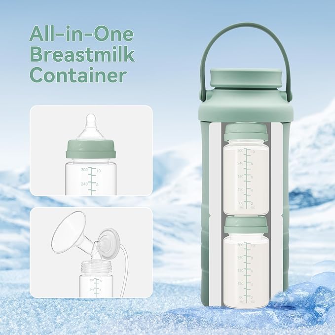 10oz Breastmilk Storage Bottle, Compatible with Momcozy Milk Cooler 22oz & Spectra Pumps, Wide-Neck Collection Bottles for Pumping & Fridge, BPA-Free, Breastfeeding Essentials, 4PCS