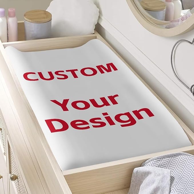 Custom Changing Pad Cover Add Your Design Here for Soft Skin-Friendly Changing Table Sheets for Baby Boy and Baby Girl, Personality
