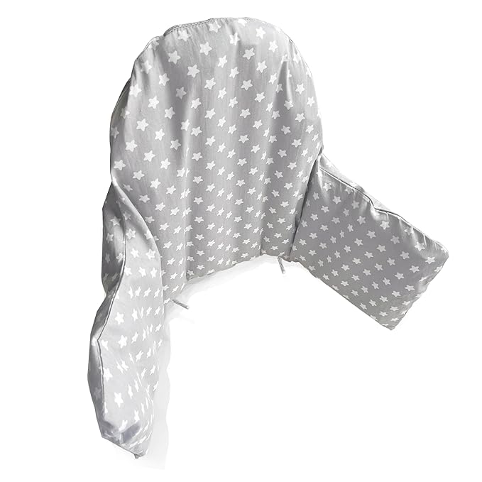 ZARPMA Inflatable Inner Cover for IKEA Antilop Highchair,Cotton Fabric (Not Included Inflatable Inner,Cover Only) (Grey Stars)