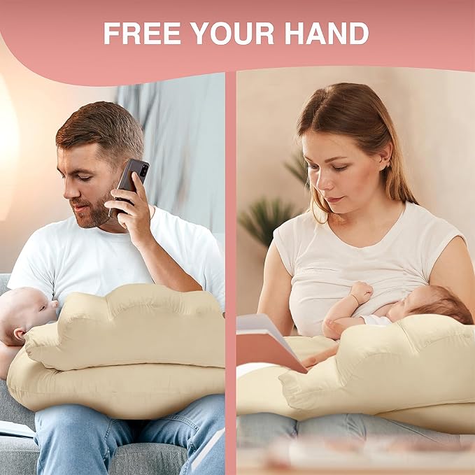 PILLANI Nursing Pillow, Breastfeeding Pillows for Enhanced Safety & Comfort for Mom & Baby, Removable Cotton Cover, Adjustable Waist Strap, Breastfeeding Essentials, Baby Registry Search