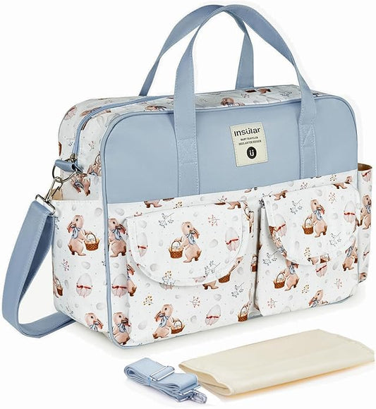 Kamay's Mummy Shoulder Bag Diaper Bag Chic Nappy Changing Bag Tote/Messenger Style Large with Changing Mat, Adjustable Straps