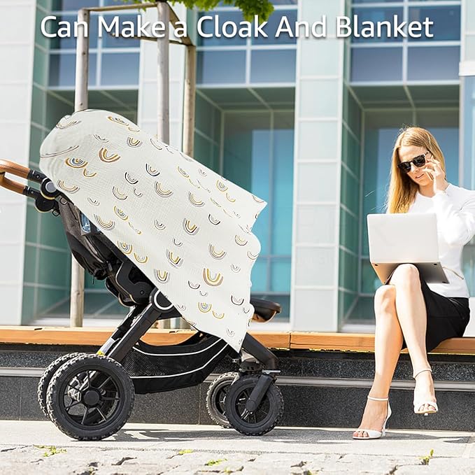 Nursing Cover Breathable Privacy Breastfeeding Cover Soft Comfortable Cotton Breastfeeding Cover Lightweight Portable Nursing Cover Multipurpose Nursing Apron for Mom 100x65cm ZHAZHAMO