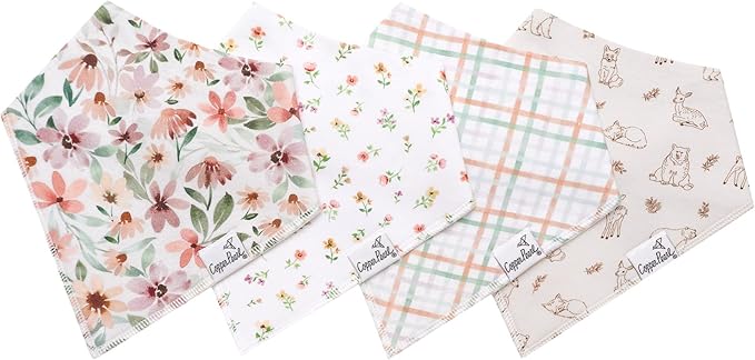 Copper Pearl Baby Bandana Bibs, 4 Pack