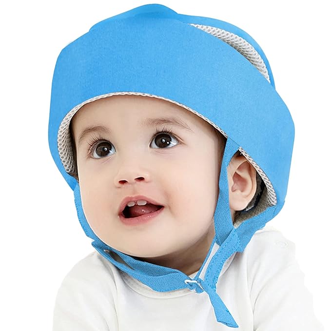 Baby Helmet Toddler Children Headguard Infant Head Cushion Protective Harnesses Cap Soft Adjustable Kid Hat Head Protector (Blue)