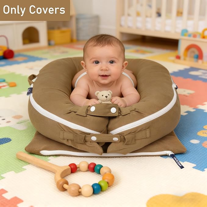 Organic Replacement Cover with Waterproof Pad | Premium Quality Spare Cover Certified Organic Cotton | [Fits Dockatot Deluxe + Docks] (Cover Only) (Sepia, Waterproof Organic Cotton)