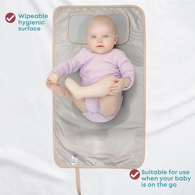 Hamur Home Portable Changing Pad – Waterproof, Washable & Easy Wipe Clean, Foldable Travel Baby Changing Mat for Diaper Bag, Compact & Lightweight, Must-Have for Newborns (Urchin Pattern)