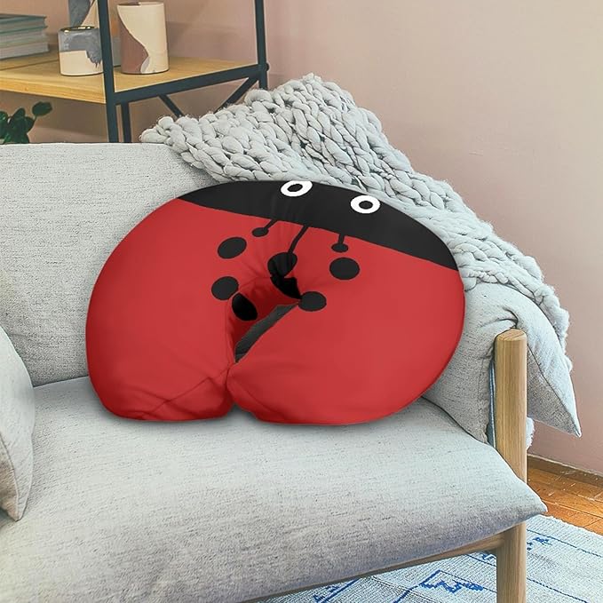 Forchrinse Cartoon Ladybug Nursing Pillow Cover for Baby Boys Girls,Soft Breastfeeding Pillow Cover Infant Feeding Cushion Cover Washable