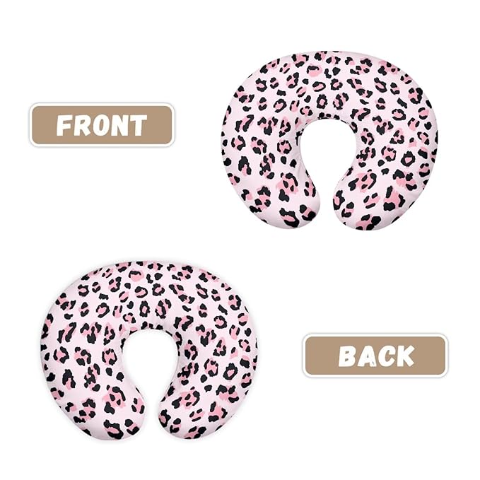 Leopard Pink Nursing Pillow Cover for Infant Removable Neutral Breastfeeding Pillow Cover Soft Stretchy Breastfeeding Pillow Slipcover