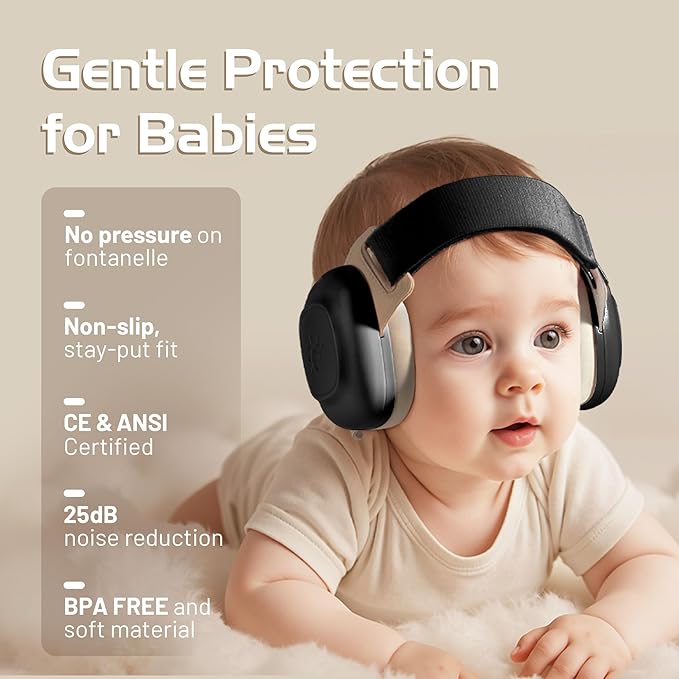 EZARC Baby Ear Muffs for Noise Protection – 25dB Noise Cancelling Headphones for Newborns, Infants & Toddlers (3–48 Months)