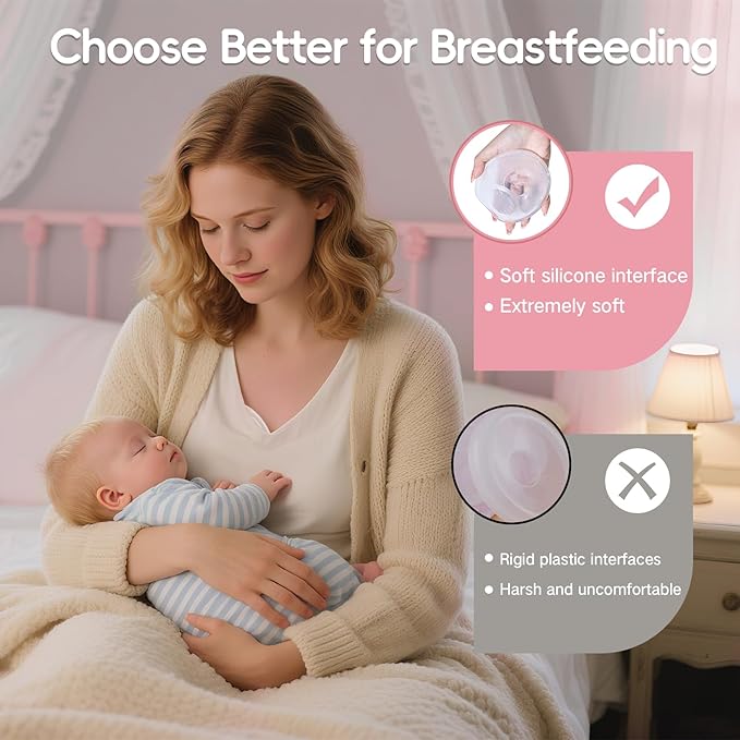 Breast Milk Collector, Milk Collectors for Breastfeeding, Reusable Breast Milk Shells, Catcher Protect Sore Nipples for Breastfeeding,Made from BPA-Free,Food-Safe Silicone(2oz,2 Counts)