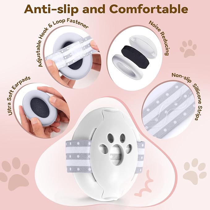 Baby Ear Muffs Noise Protection: 2-in-1 Baby Headphones for Noise, Protects Hearing for 0-48 Months Infants Toddler