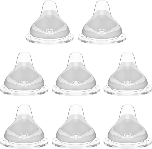 8pcs Replacement Baby Silicone Spout Nipple for NUK Activity and Learner Cup, Soft Transition Spout for Sippy Cups, Silicone BPA-Free, Leak-Proof, Easy Transition from Bottle to Cup