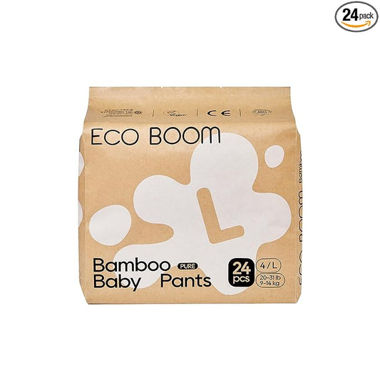 ECO BOOM Training Pants for Toddler Potty, Hypoallergenic for Sensitive Skin, Size 4 (L) Suitable for 20 to 31lb, 24 Count