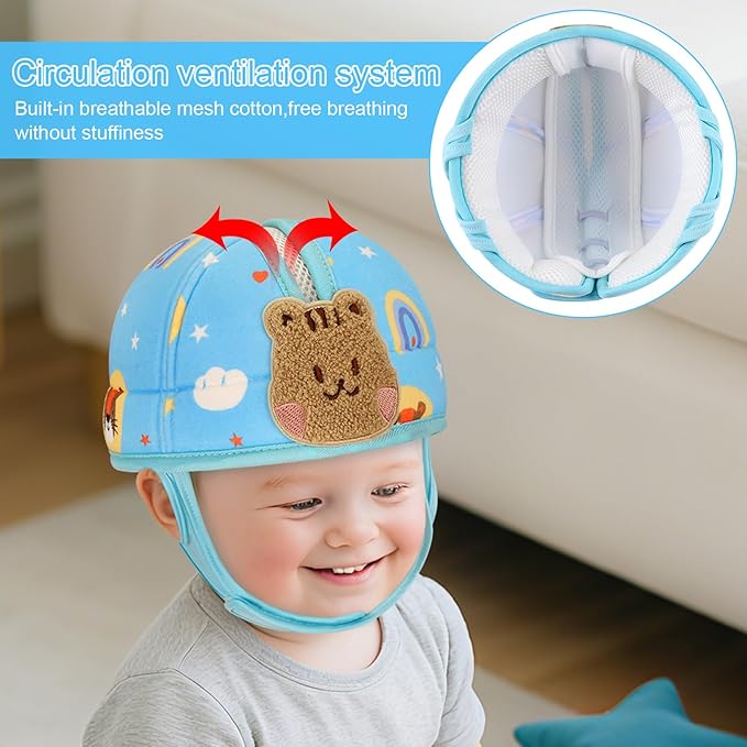 Accmor Baby Head Protector, Baby Safety Helmet for Crawling Walking Running, Cute Infant Headguard Soft Cushion Lightweight Breathable Protective Caps, Anti-Collision Toddler Helmets for 6m-24m Girls