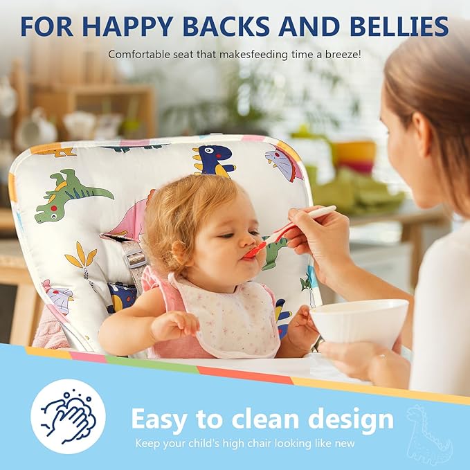 Baby High Chair Cover, Machine Washable High Chair Pad, Soft Highchairs Covers for Baby, Protects from Spills and Crumbs, Fits 3-5 Point Harness Chairs
