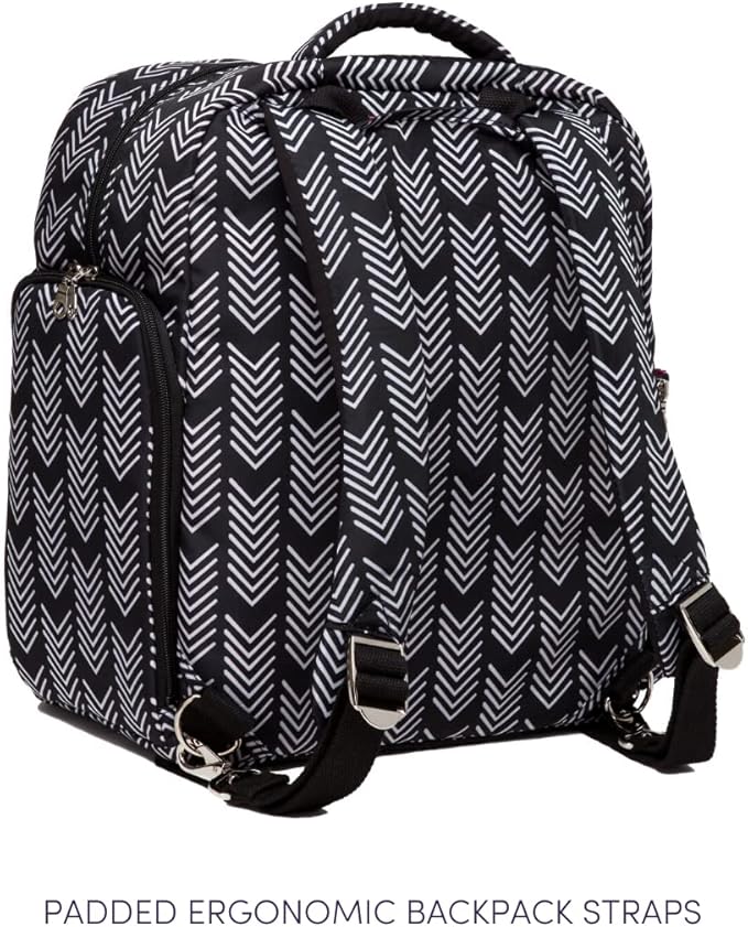 Sarah Wells Kelly Breast Pump Backpack & Tote - Insulated Pocket, Laptop Sleeve & Easy-Clean Design, Fits All Pumps, Diaper Bag for Moms - Black and White