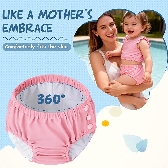 Durio Reusable Swim Diapers Washable Baby Swim Diaper Unisex Infant Toddler Swimming Diapers
