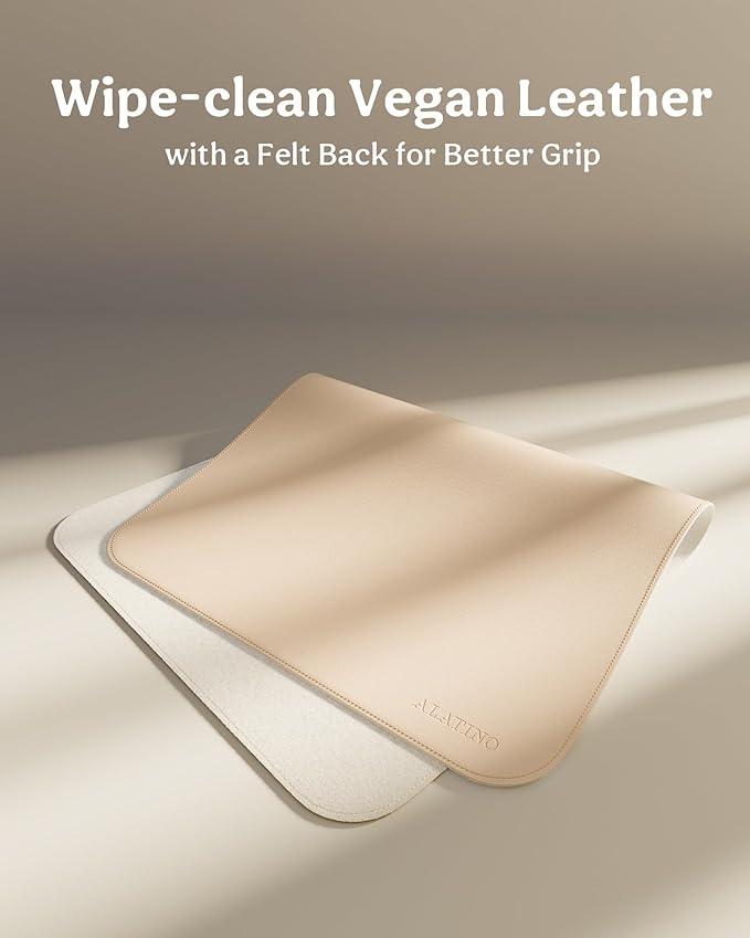 Vegan Leather Portable Changing Pad 2 Pack – Large 30"x17" Waterproof Travel Diaper Mat, Wipe-Clean & Foldable Changing Mat for Babies & Toddlers, Perfect Newborn Baby Shower Gifts (Beige & MossGreen)