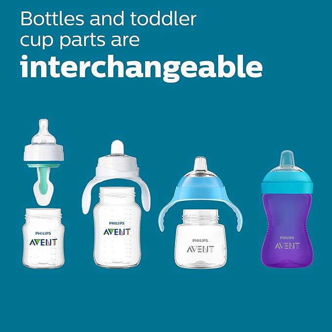Philips Avent Anti-Colic Baby Bottle with AirFree Vent,9oz,with Flow 2 Nipples,1m+,Pink,SCY703/14,(Pack of 24)