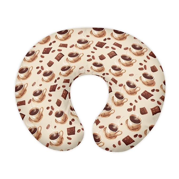 Chocolate and Coffee Nursing Pillowcase Newborn U-Shaped Breastfeeding Pillowcase Cushion Cover Soft and Easy to Clean