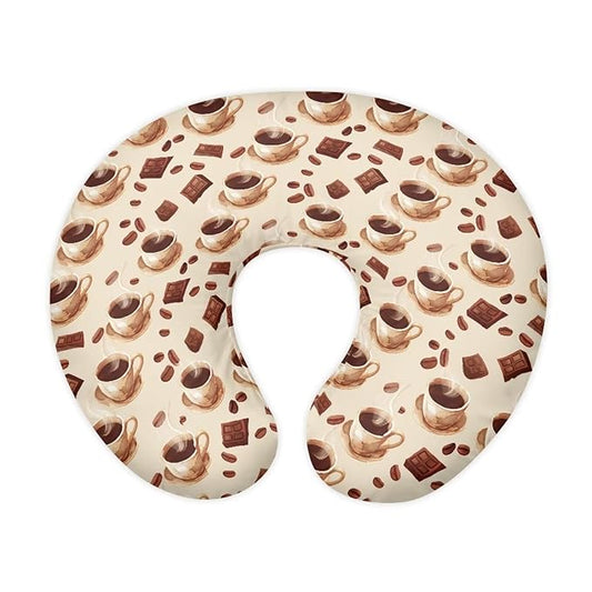Chocolate and Coffee Nursing Pillowcase Newborn U-Shaped Breastfeeding Pillowcase Cushion Cover Soft and Easy to Clean