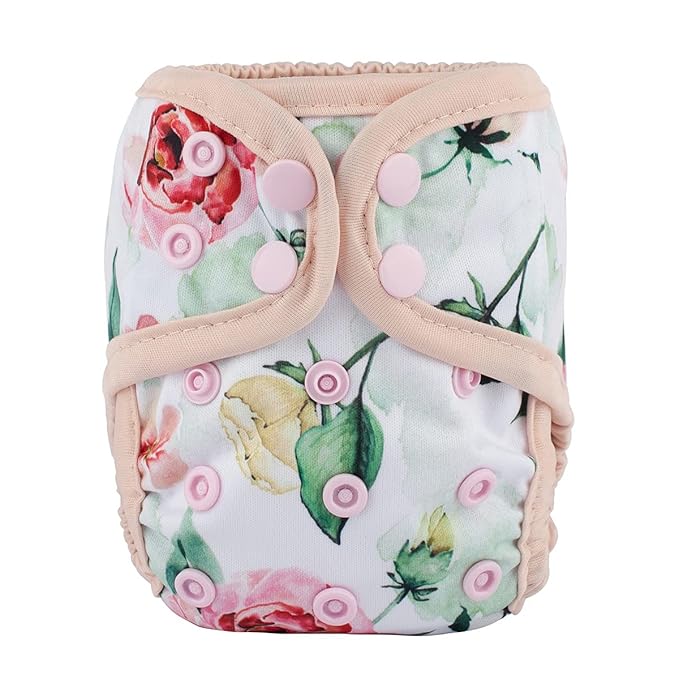 3 Newborn Baby Diaper Nappy Covers 8lbs-10lbs for Girls (Floral Bloom Rabbit Pack)