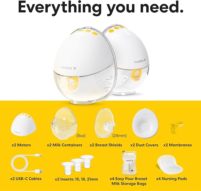 Medela Motion InBra Wearable Breast Pump, Portable Hands-Free Wireless Electric Pump, Highly efficient, Lightweight, Custom fit with Inserts, Rechargeable Battery, Discreet, Quiet, Only 3 Parts