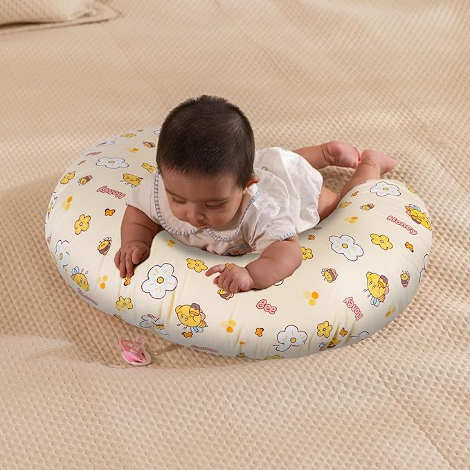 x-vesolje Baby Nursing Pillow for Breastfeeding, Adjustable Breastfeeding Pillow for Bottle Feeding, Nursing Support Pillow for Mom and Baby Healthier Nursing, Removable Cover- Bee Yellow