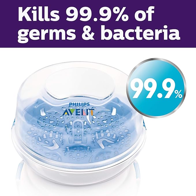 Philips AVENT Microwave Steam Sterilizer for Baby Bottles, Pacifiers, Cups and More, SCF281/05 (Pack of 3)